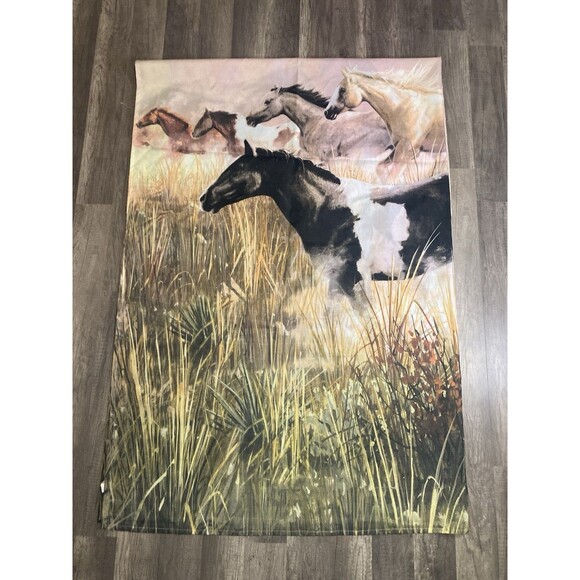 Wild Horses Fabric Shower Curtain Bath James Hautman Equine Western Lodge 70x70 - Picture 3 of 5